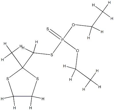 Phosphorodithioic acid O,O-diethyl=S-[(2-methyl-1,3-dithiolan-2-yl)methyl] ester