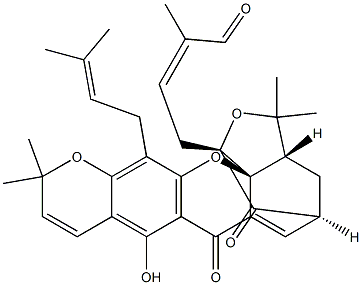 2-Butenal, 2-methyl-4-[3a,4,5,7-tetrahydro-8-hydroxy-3,3,11,11-tetramethyl-13-(3-methyl-2-butenyl)-7,15-dioxo-1,5-methano-1H,3H,11H-furo[3,4-g]pyrano[3,2-b]xanthen-1-yl]-, [1R-[1alpha,1(Z),3abeta,5alpha,14aS*]]-