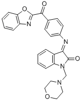 1,3-Dihydro-3-((4-(2-benzoxazoyl)phenyl)imino)-1-(4-morpholinylmethyl) -2H-indol-2-one