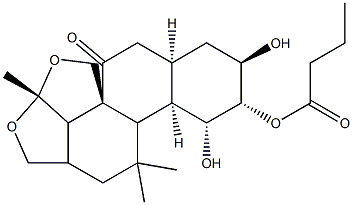 (3R,3aα,5aα,9aβ,11aα,12R)-3β,3bβ-(Epoxymethano)-4α,5α,12-trihydroxy-3a,3b,4,5,5a,6,7,8,9,9a,9bα,10,11,11a-tetradecahydro-6,6,9a-trimethylphenanthro[1,2-c]furan-1(3H)-one 4-butyrate