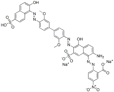 Benzoic acid, 2-[[2-amino-5-hydroxy-6-[ [4'-[(2-hydroxy-6-sulfo-1-naphthalenyl)azo]-3,3'-dimethoxy [1,1'-biphenyl]-4-yl]azo]-7-sulfo-1-naphthaleny l]azo]-5-nitro-, disodium salt