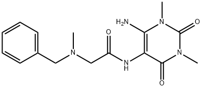 Uracil,  6-amino-5-[2-(benzylmethylamino)acetamido]-1,3-dimethyl-  (6CI)
