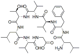 2-[[(2S)-2-[[(2S)-2-[[(2S,3R)-2-[[(2S)-2-[[(2S)-2-[[(2S)-2-[[(2S)-2-am ino-4-methyl-pentanoyl]amino]-3-phenyl-propanoyl]amino]-3-methyl-butan oyl]amino]-3-methyl-butanoyl]amino]-3-hydroxy-butanoyl]amino]-4-methyl -pentanoyl]amino]-3-methyl-butanoyl]amino]acetic acid