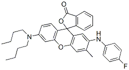 6'-(Dibutylamino)-2'-(4-fluoroanilino)-3'-methylspiro[isobenzofuran-1(3H),9'-[9H]xanthen]-3-one