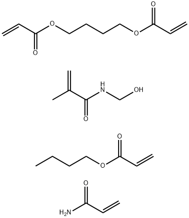 2-Propenoic acid, 1,4-butanediyl ester, polymer with butyl 2-propenoate, N-(hydroxymethyl)-2-methyl-2-propenamide and 2-propenamide