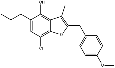 4-Benzofuranol, 7-chloro-2-((4-methoxyphenyl)methyl)-3-methyl-5-propyl -