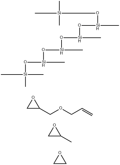 Methyloxirane polymer with 1,1,1,3,5,7,9,11, 11,11-decamethylhexasiloxane, oxirane, and ((2-propenyloxy)methyl) oxirane