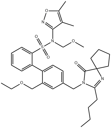 4'-[(2-丁基-4-氧代-1,3-二氮螺环[4.4]非-3-烯-1-基)甲基]-N-(4,5-二甲基-3-异恶唑基)-2'-(乙氧基甲基)-N-(甲氧基甲基)[1,1'-联苯]-2-磺酰胺