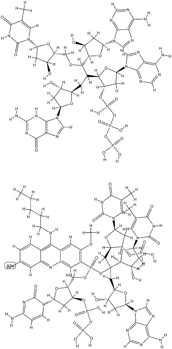 d(TATC)m(5)Acr-d(GATA) complex