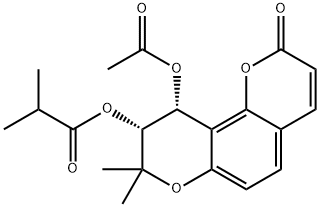 8,8-Dimethyl-9α-(isobutyryloxy)-10α-acetoxy-9,10-dihydro-2H,8H-benzo[1,2-b:3,4-b']dipyran-2-one