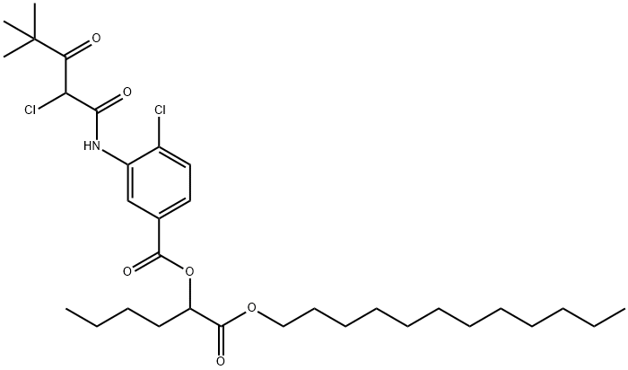 3-(2-Chloro-4,4-dimethyl-3-oxovalerylamino)-4-chlorobenzoic acid 1-(dodecyloxycarbonyl)pentyl ester