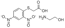 ((2,4-Dinitrophenyl)thio)acetic acid 2-aminoethanol (1:1)