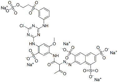 7-[1-[N-[4-[4-Chloro-6-[3-[2-(sulfooxy)ethylsulfonyl]anilino]-1,3,5-triazin-2-ylamino]-2-methoxy-5-sulfophenyl]carbamoyl]-2-oxopropylazo]-1,3,6-naphthalenetrisulfonic acid pentasodium salt