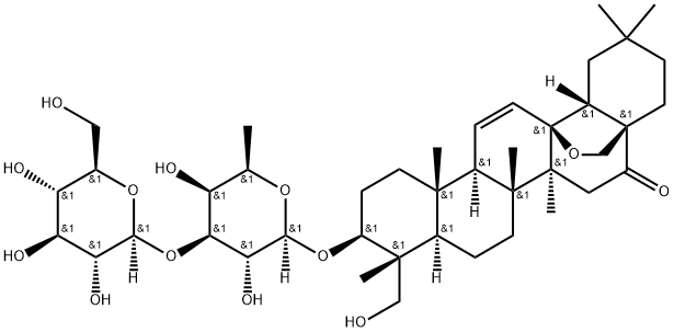 23-Hydroxy-13β,28β-epoxyolean-11-ene-16-one 3-O-β-D-glucopyranosyl-(1→3)-β-D-fucopyranoside