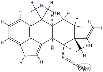 [6aS,(-)]-9α-Ethenyl-2,6,6aα,7,8,9,10,10aα-octahydro-10α-isothiocyanato-6,6,9-trimethylnaphtho[1,2,3-cd]indole