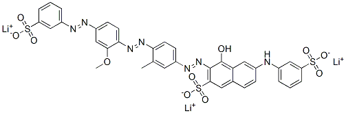 4-Hydroxy-3-[4-[2-methoxy-4-(3-sulfophenylazo)phenylazo]-3-methylphenylazo]-6-(3-sulfoanilino)-2-naphthalenesulfonic acid trilithium salt