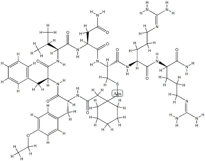 O-Ethyl-N-[[1-mercapto(1)cyclohexyl]acetyl]-D-Tyr-L-Phe-L-Val-L-Asn-L-Cys(1)-L-Arg-D-Arg-NH2