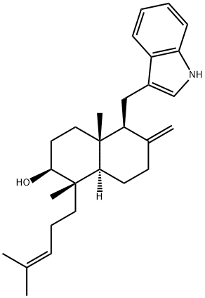 (1S,8aα)-Decahydro-5β-(1H-indol-3-ylmethyl)-1β,4aβ-dimethyl-6-methylene-1-(4-methyl-3-pentenyl)naphthalen-2β-ol