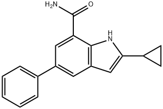 2-cyclopropyl-5-phenyl-1H-indole-7-carboxamide