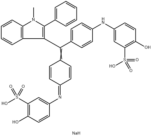 sodium hydrogen -2-hydroxy-5-[[4-[[4-[(4-hydroxy-3-sulphonatophenyl)amino]phenyl](1-methyl-2-phenyl-1H-indol-3-yl)methylene]-2,5-cyclohexadien-1-ylidene]amino]benzenesulphonate