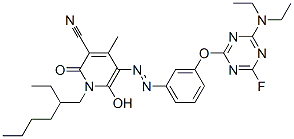 3-Cyano-5-[3-[4-(diethylamino)-6-fluoro-1,3,5-triazin-2-yloxy]phenylazo]-1-(2-ethylhexyl)-6-hydroxy-4-methyl-2(1H)-pyridone