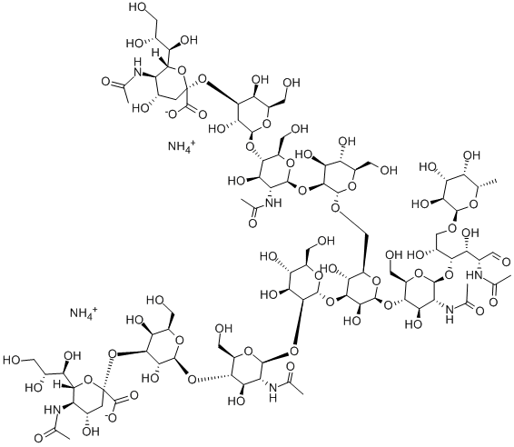 O-(N-乙酰基-ALPHA-神经胺酰基)-[2-3(OR 2-6)]-O-BETA-D-吡喃半乳糖基-(1-4)-O-2-(乙酰氨基)-2-脱氧-BETA-D-吡喃葡萄糖基-(1-2)-O-ALPHA-D-甘露糖基-(1-3)-O-[O-(N-乙酰基-ALPHA-神经胺酰基)-[2-3(OR 2-6)]-O-BETA-D-吡喃半乳糖基-(1-4)-O-2-(乙酰氨基)-2-脱氧-BETA-D-吡喃葡萄糖基-(1-2)-ALPHA-D-甘露糖基-(1-6)]-O-BETA-D-甘露糖基-(1-4)-O-2-(乙酰氨基)-2-脱氧-BETA-D-吡喃葡萄糖基-(1-4)-O-[6-脱氧-ALPH
