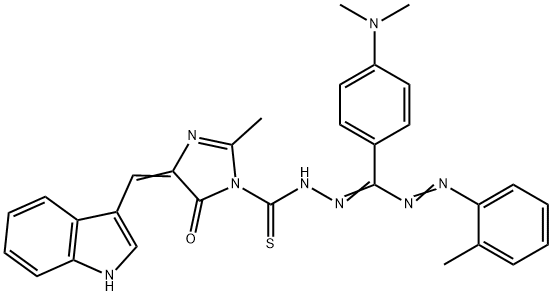 1H-Imidazole-1-carbothioic acid, 4,5-dihydro-4-(1H-indol-3-ylmethylene )-2-methyl-5-oxo-, ((4-(dimethylamino)phenyl)((2-methylphenyl)azo)meth ylene)hydrazide