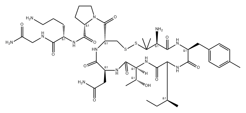 oxytocin, -1-(beta-mercapto-(beta,beta-cyclopentamethylene)propionic acid)-Phe(Me)(2)-Thr(4)-Orn(8)-