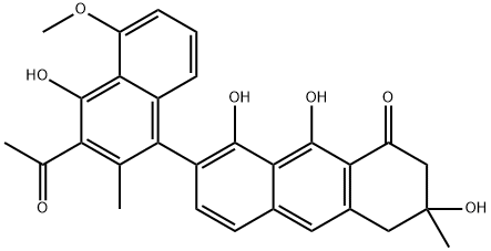 7-(3-Acetyl-4-hydroxy-5-methoxy-2-methyl-1-naphthalenyl)-3,4-dihydro-3,8,9-trihydroxy-3-methyl-1(2H)-anthracenone