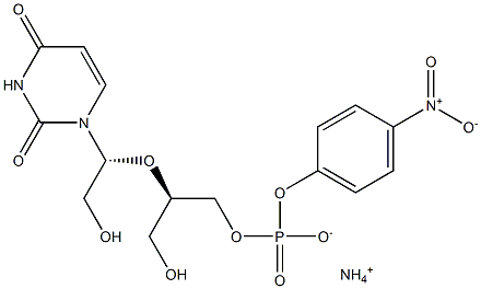 Phosphoric acid, mono(2-(1-(3,4-dihydro-2,4-dioxo-1(2H)-pyrimidinyl)-2 -hydroxyethoxy)-3-hydroxypropyl)mono(4-nitrophenyl) ester, monoammoniu m salt, (R-(R*,R*))-