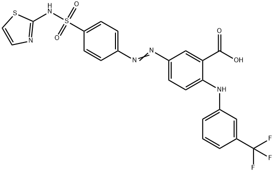 Benzoic  acid,  5-[[4-[(2-thiazolylamino)sulfonyl]phenyl]azo]-2-[[3-(trifluoromethyl)phenyl]amino]-  (9CI)
