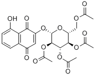 8-Hydroxy-2-((2,3,4,6-tetra-O-acetyl-beta-D-glucopyranosyl)oxy)-1,4-na phthalenedione
