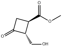 Cyclobutanecarboxylic acid, 2-(hydroxymethyl)-3-oxo-, methyl ester, trans- (9CI)