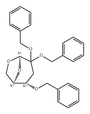 .beta.-D-erythro-Hexopyranos-2-ulose, 1,6-anhydro-3-deoxy-4-O-(phenylmethyl)-, bis(diphenylmethyl) acetal