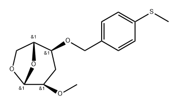 .beta.-D-ribo-Hexopyranose, 1,6-anhydro-3-deoxy-2-O-methyl-4-O-4-(methylthio)phenylmethyl-