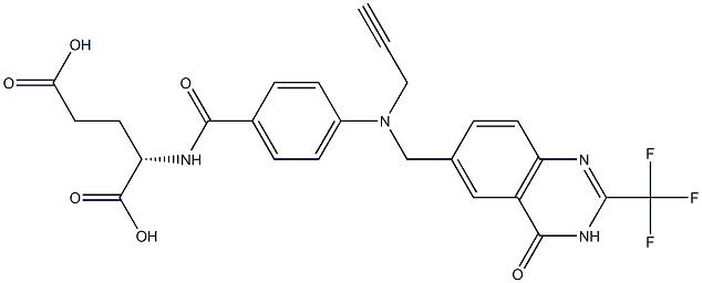2-desamino-2-trifluoromethyl-N(10)-propargyl-5,8-dideazafolic acid