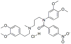 N-(3,4-dimethoxyphenyl)-N-[3-[2-(3,4-dimethoxyphenyl)ethyl-methyl-amin o]propyl]-4-nitro-benzamide hydrochloride