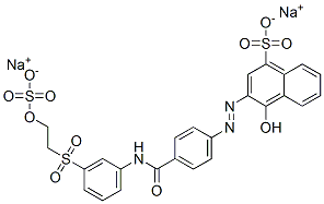 1-Naphthalenesulfonic acid, 4-hydroxy-3-[[4-[[[3-[[2- (sulfooxy)ethyl]sulfonyl]phenyl]amino]carbonyl]phenyl ]azo]-, disodium salt