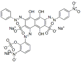 2,7-Naphthalenedisulfonic acid, 5-dihydroxy(2-hydroxynitrosulfophenyl)azophenylazo-4-hydroxy-3-(4-nitrophenyl)azo-, trisodium salt