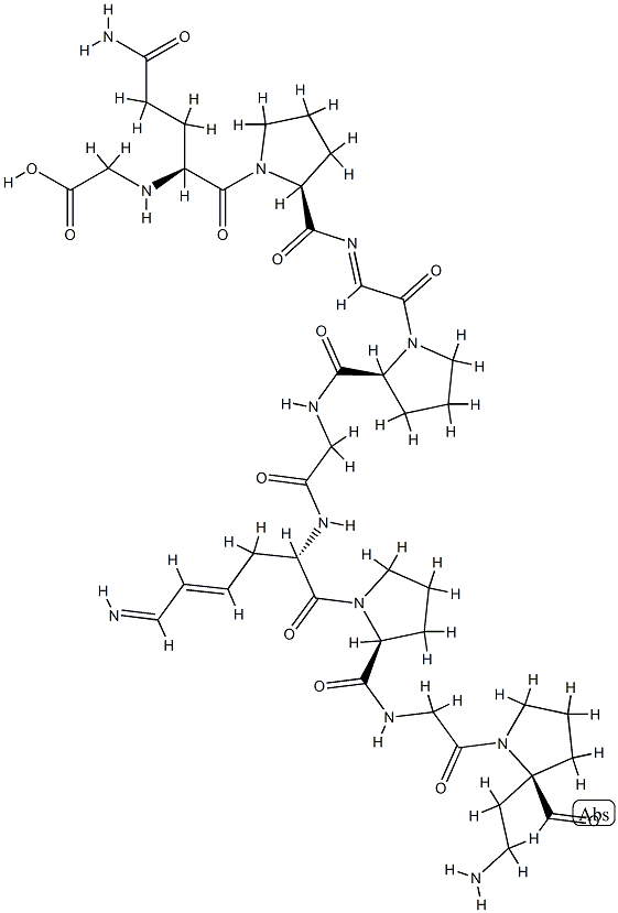 cyclo(lysyl-prolyl-glycyl-prolyl-glycyl-glutamyl-prolyl-glycyl-prolyl-glycyl)cyclo(1epsilon-6-gamma)glycine