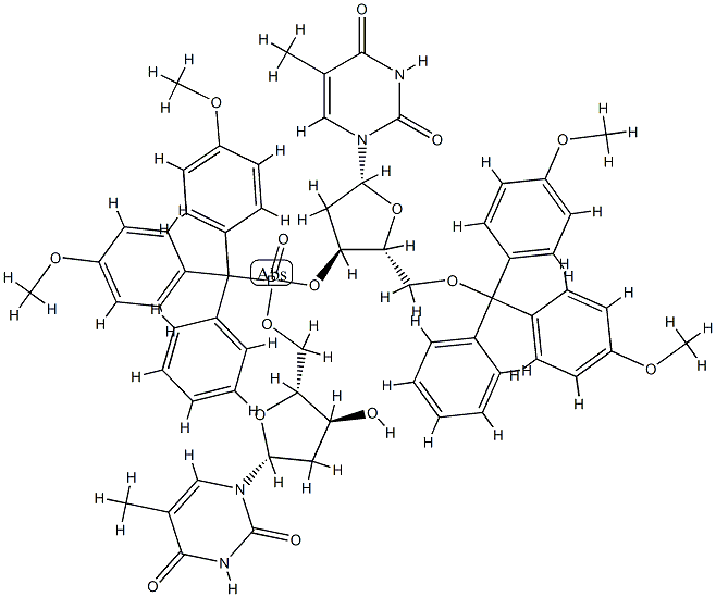 5'-O-(4,4'-dimethoxytriphenylmethyl)dithymidyl (3',5')-4,4'-dimethoxytriphenylmethanephosphonate