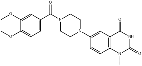 6-(4-(3,4-dimethoxybenzoyl)-1-piperazinyl)-1-methyl-1H,3H-quinazolin-2,4-dione