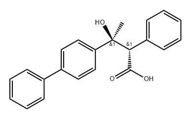beta-Hydroxy-beta-methyl-alpha-phenyl-(1,1'-biphenyl)-4-propanoic acid, (R',R')-DL-