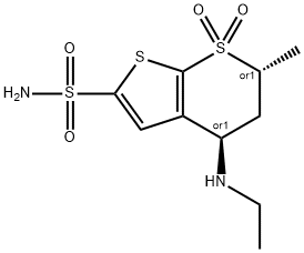 4H-Thieno[2,3-b]thiopyran-2-sulfonamide, 4-(ethylamino)-5,6-dihydro-6-methyl-, 7,7-dioxide, trans-