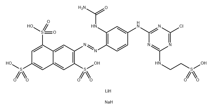 Lithium and sodium salt of 7-[4-[4-chloro-6- (2-sulfoethylamino)-1,3,5-triazine-2-ylamino]-2-ureidophenylazo]-1,3,6-naphthalene-trisulfonic acid