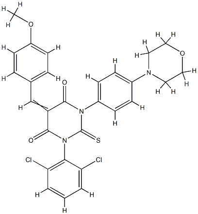 (5Z)-1-(2,6-dichlorophenyl)-5-[(4-methoxyphenyl)methylidene]-3-(4-morp holin-4-ylphenyl)-2-sulfanylidene-1,3-diazinane-4,6-dione