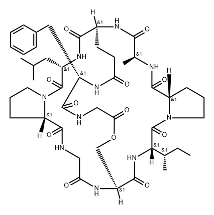cyclo(glutamyl-leucyl-prolyl-glycyl-seryl-isoleucyl-prolyl-alanyl)cyclo((1-5)phenylalanyl-glycine)
