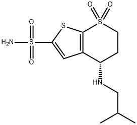 [S,(+)]-4β-(Isobutylamino)-5,6-dihydro-4H-thieno[2,3-b]thiopyran-2-sulfonamide 7,7-dioxide·hydrochloride