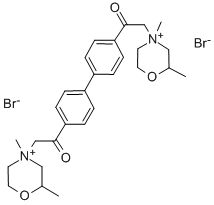 4,4'-Bis((2-methyl-2,3,5,6-tetrahydro-1,4-oxazin-4-yl)acetyl)biphenyl dimethiobromide