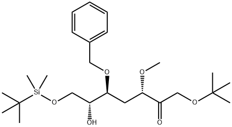 D-ribo-2-Heptulose, 4-deoxy-1-O-(1,1-dimethylethyl)-7-O-(1,1-dimethylethyl)dimethylsilyl-3-O-methyl-5-O-(phenylmethyl)-